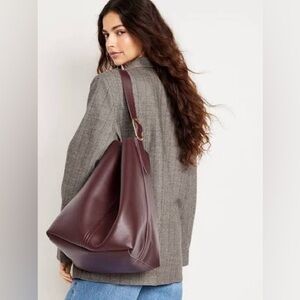 Old Navy Burgundy Large Carrie Tote Bag